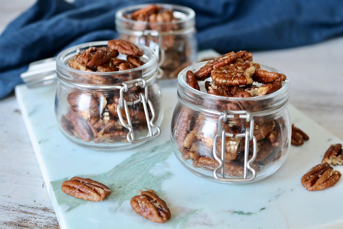 candied coconut and cinnamon peacans